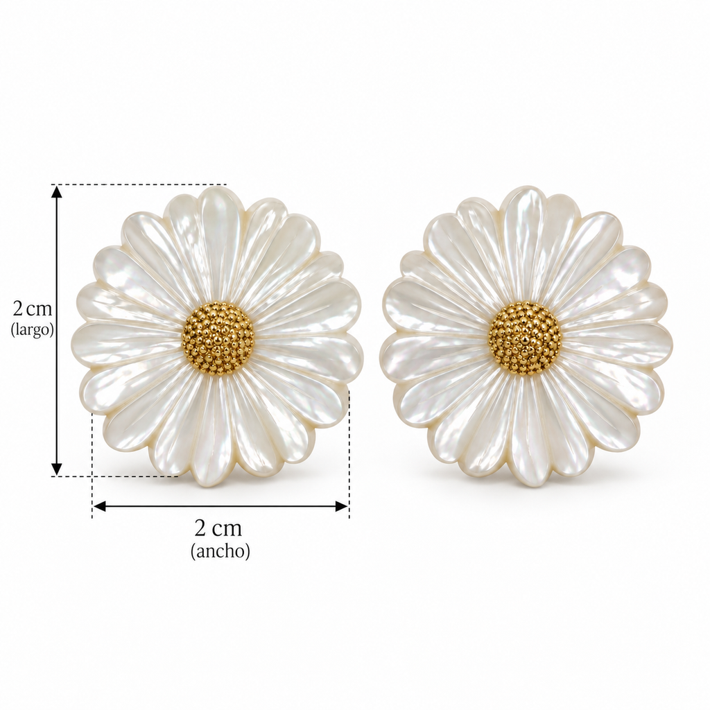 Pendientes Flor Nácar Multipétalo
