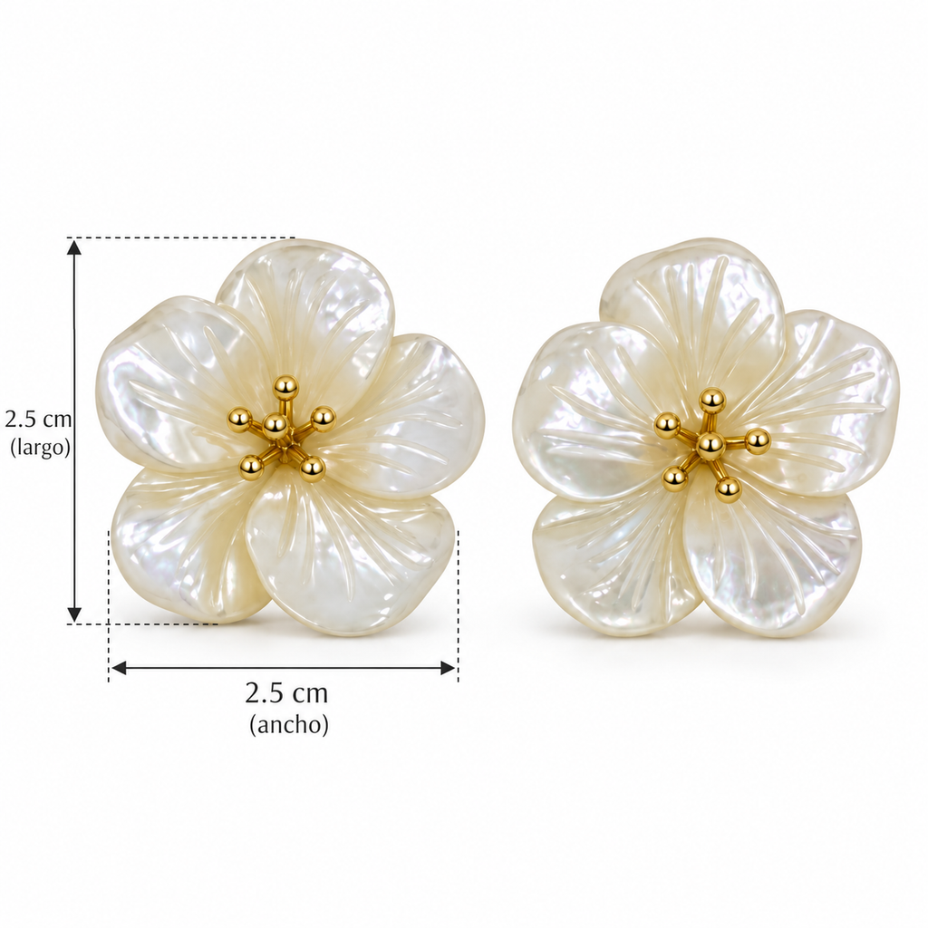 Pendientes Flor Nácar Radiante