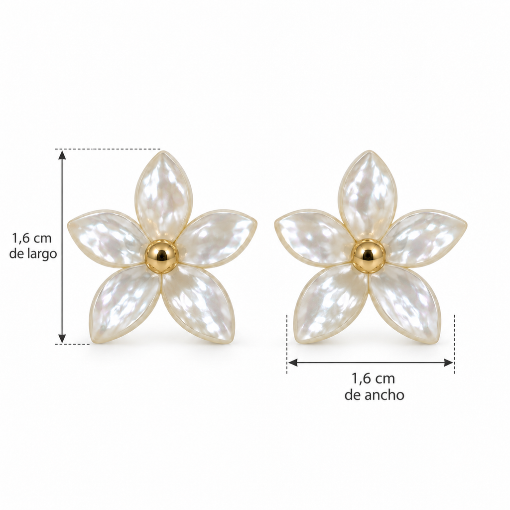 Pendientes Flor Nácar Estrella