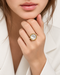 Anillo Círculo Nácar Enmarcado