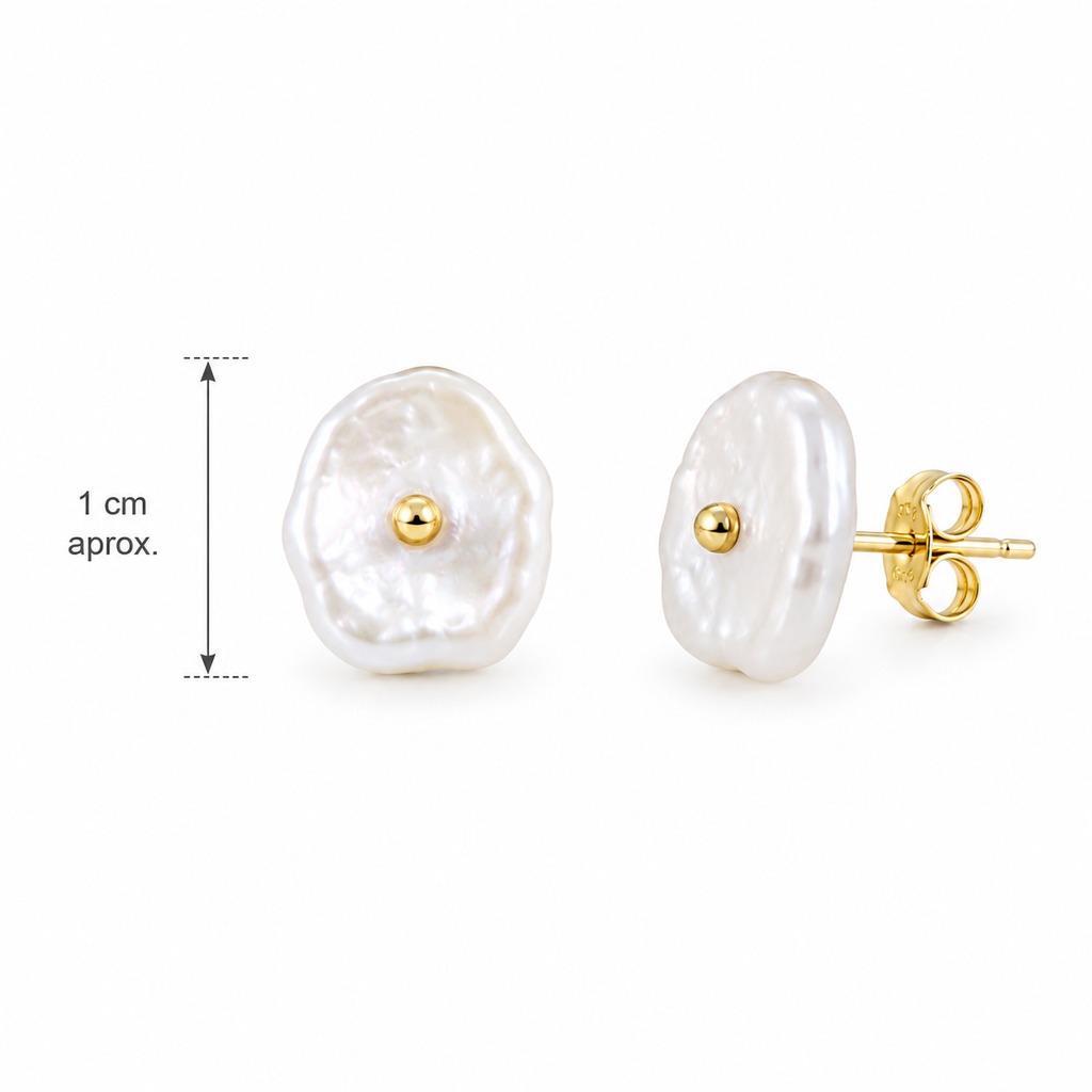 Pendientes Keishi Dorados 1cm