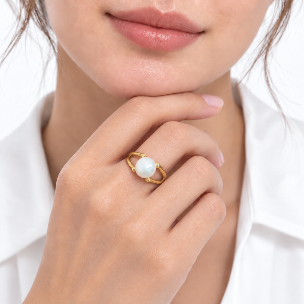 Anillo Perla Solitaria
