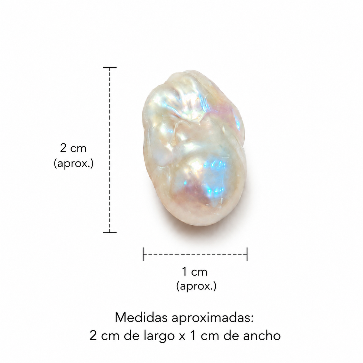 1 Perla Barroca Cultivada de 2cm x 1cm aprox