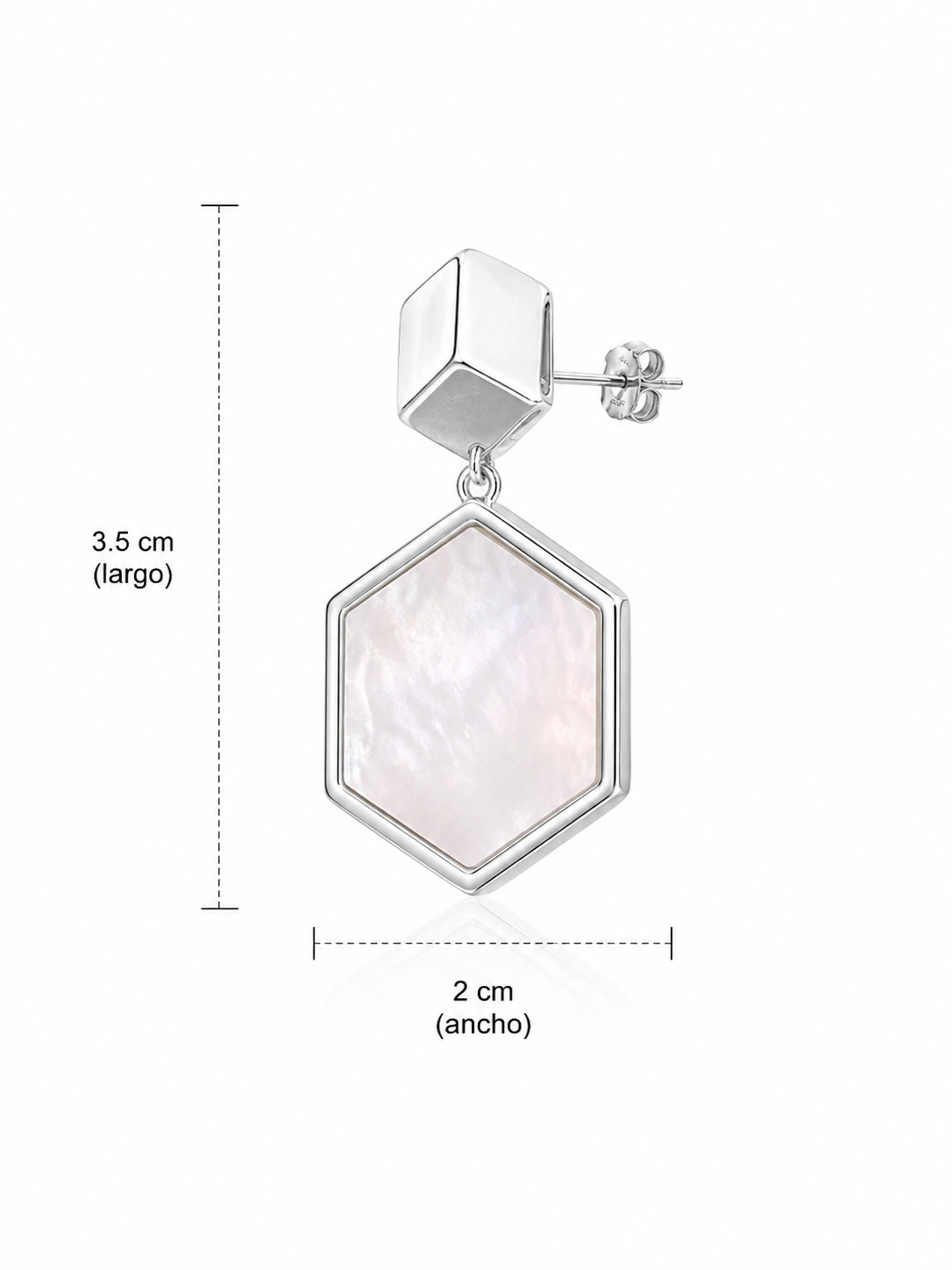 Pendientes Hexa Nácar
