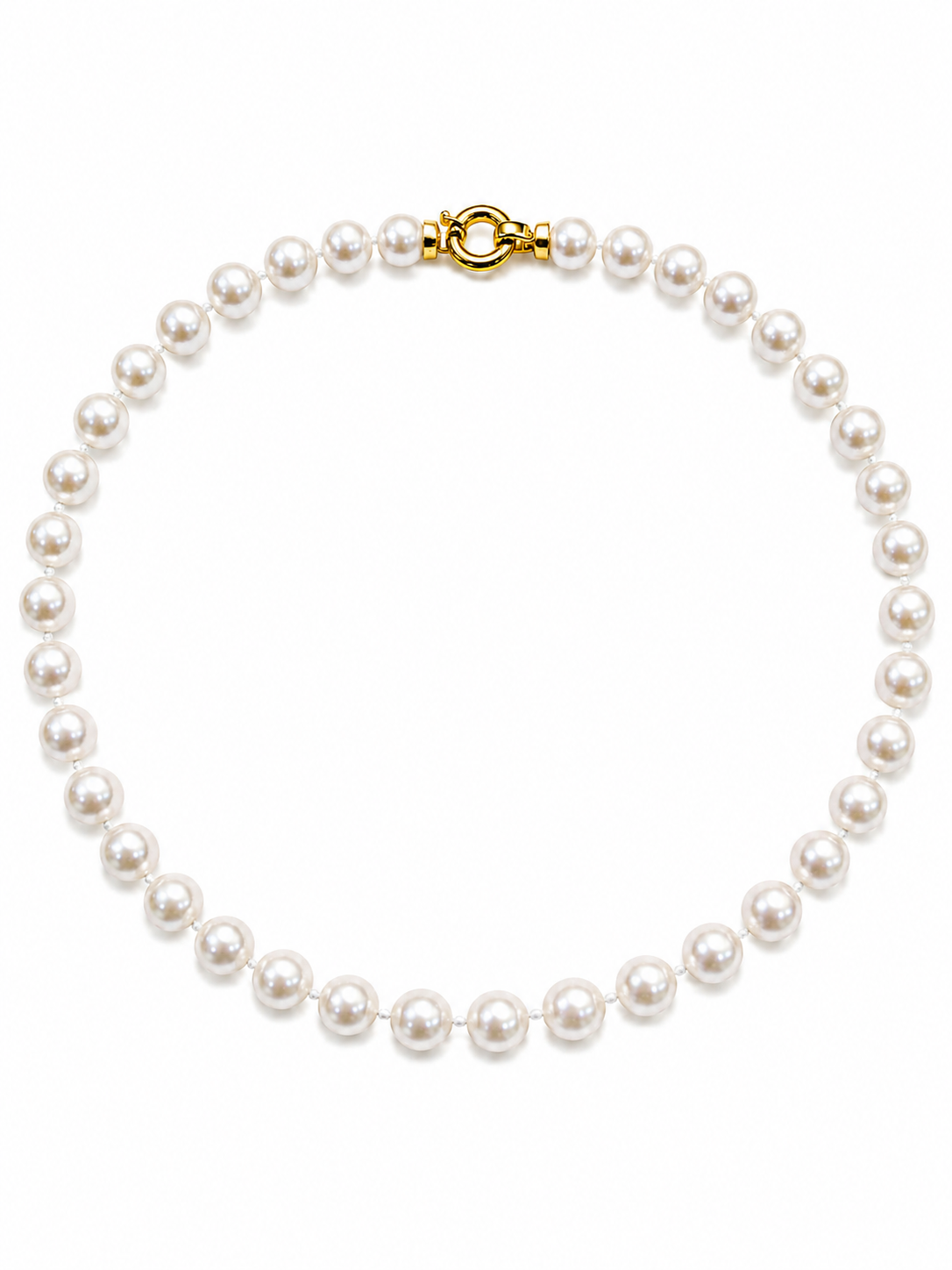 Collar Grillete Perla Redonda 14-15mm