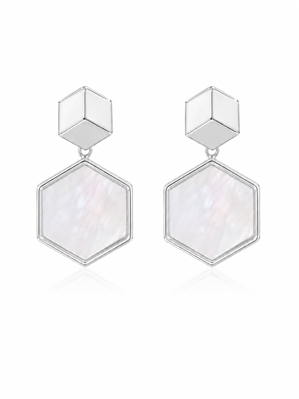Pendientes Hexa Nácar
