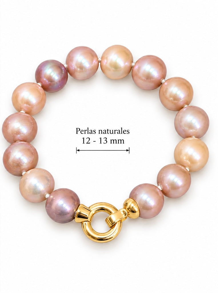 Pulsera Perla Rosada 12 mm