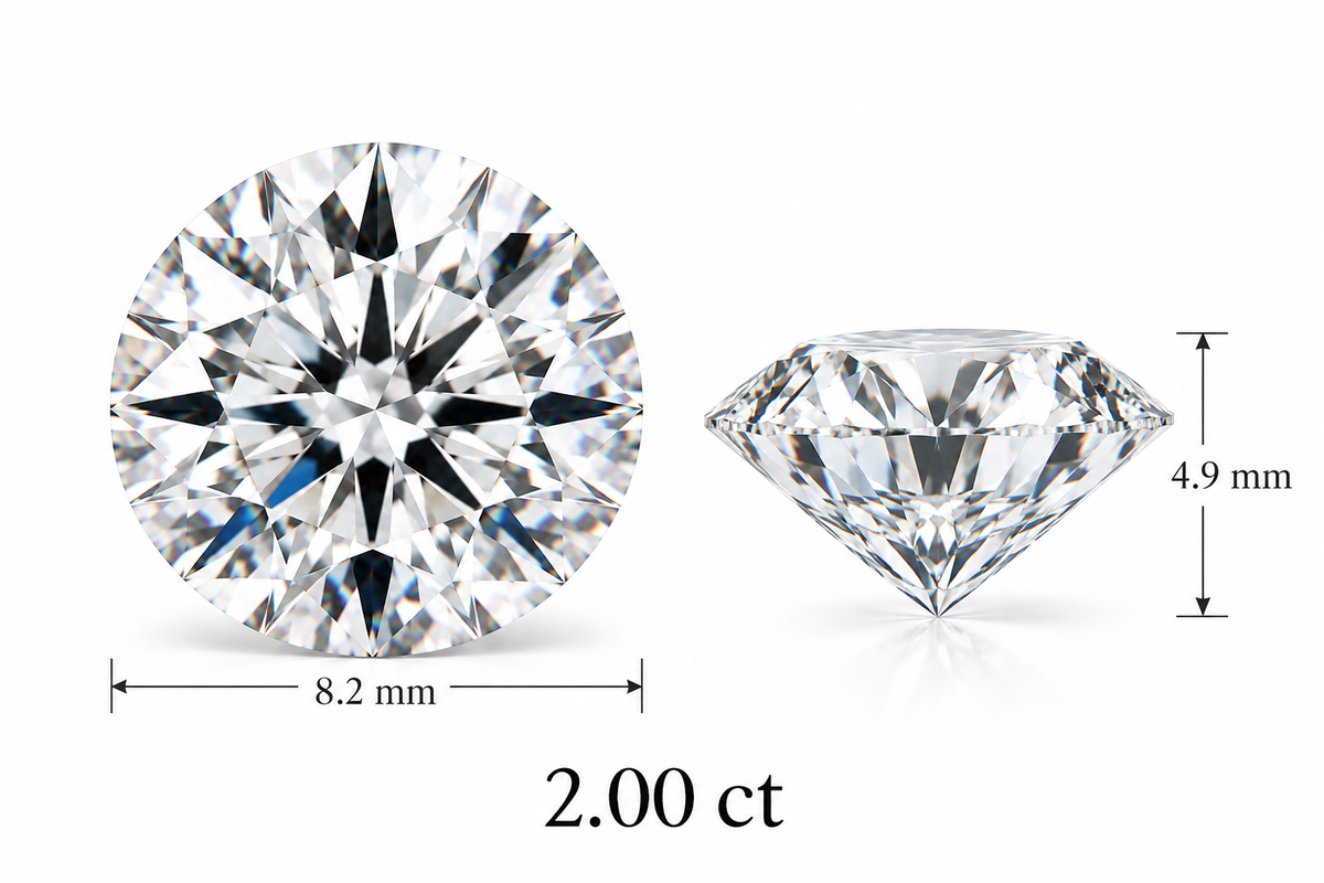 Diamante de Laboratorio Talla Brillante - 2ct