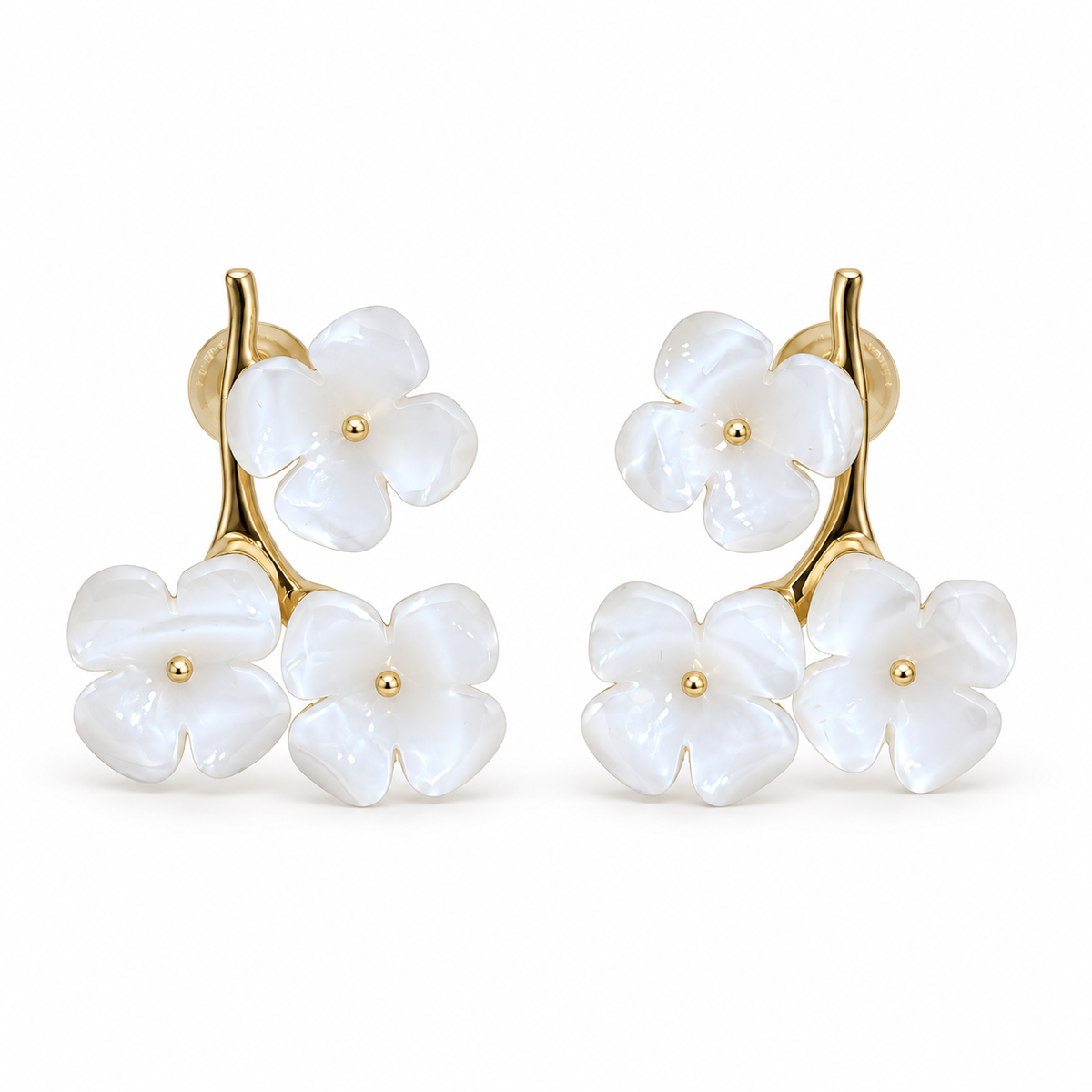 Pendientes Ramita Floral Triple