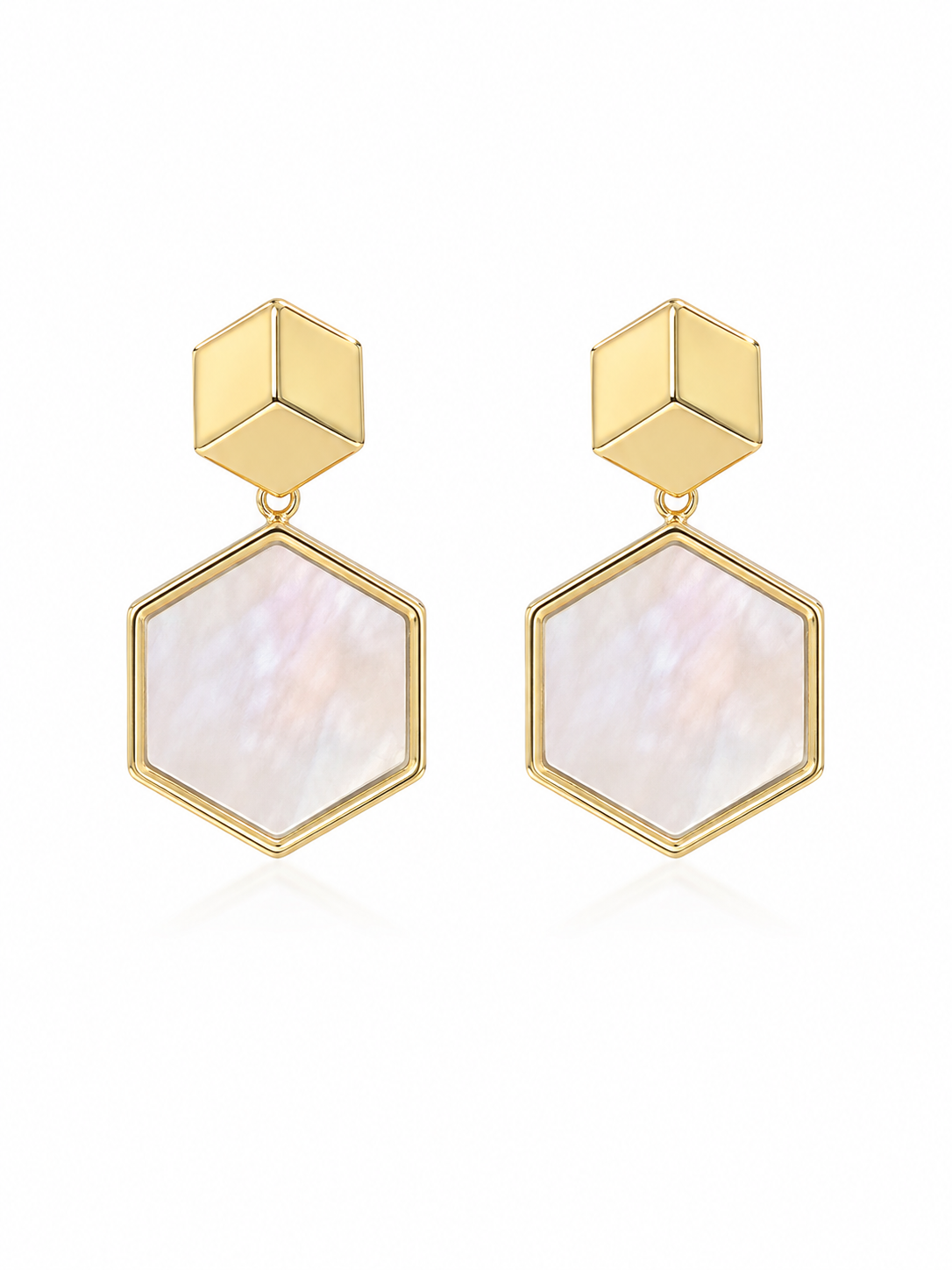 Pendientes Hexa Nácar