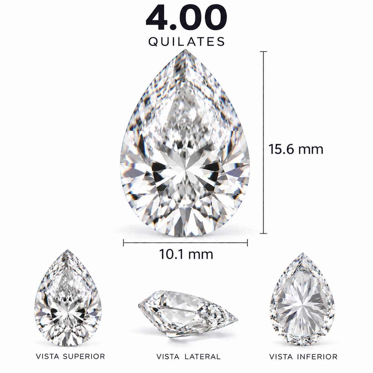 Diamante de Laboratorio Talla Fantasía - 4ct
