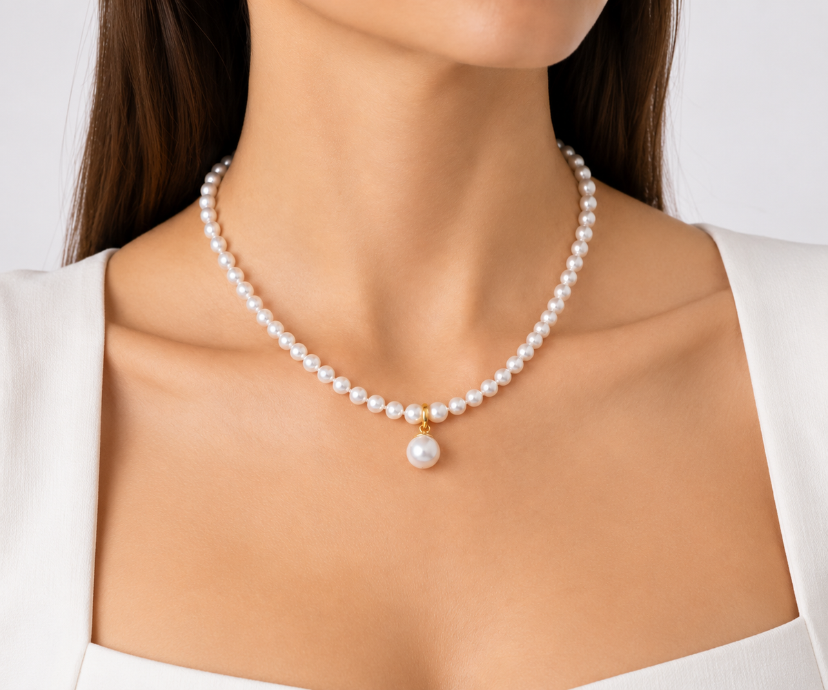 Collar Perla Central 9-10mm Degradé 6-5mm