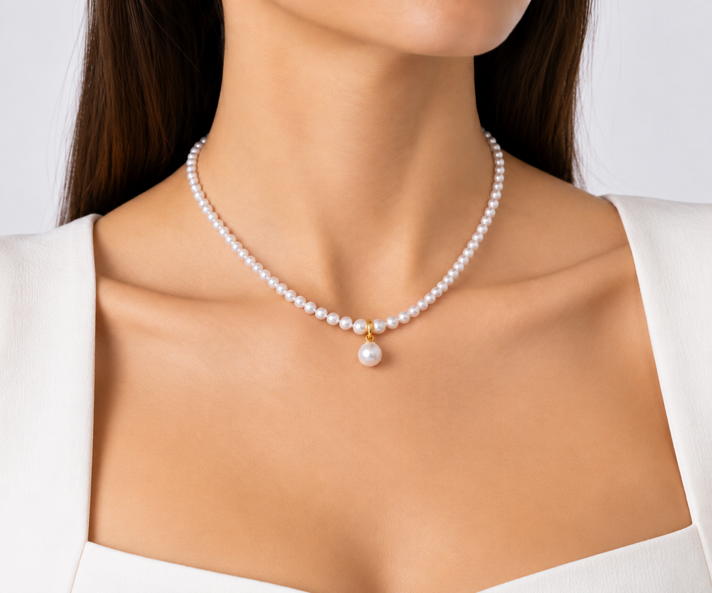 Collar Perla Central 9-10mm Degradé 5-4mm