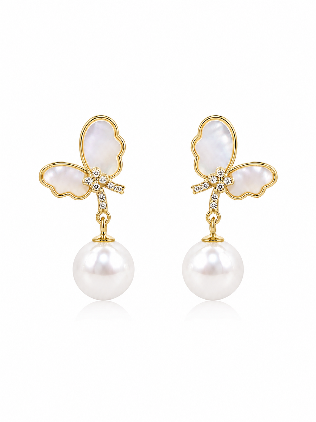 Pendientes Perla Mariposa