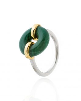Anillo circulo malaquita