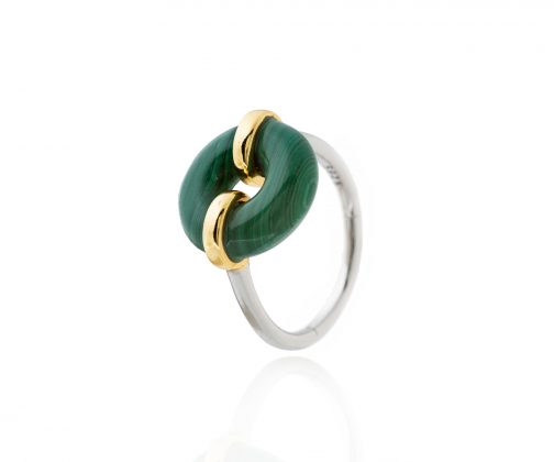 Anillo circulo malaquita