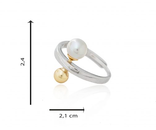 Anillo doble esfera