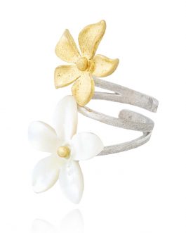 Anillo floral bicolor