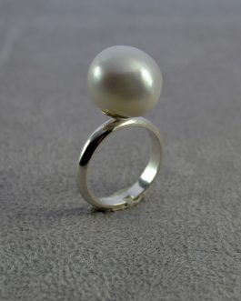 Anillo plata con perla redonda