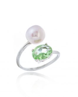 Anillo primavera con perla y circonita