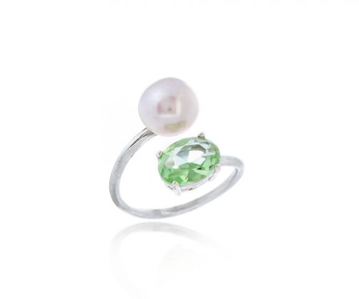 Anillo primavera con perla y circonita
