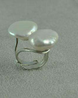 Anillo perla doble
