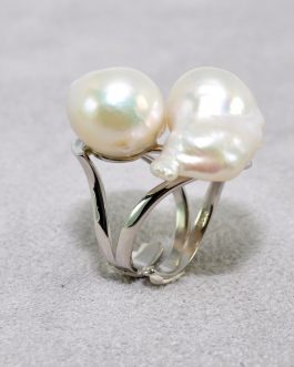 Anillo plata perla barroca