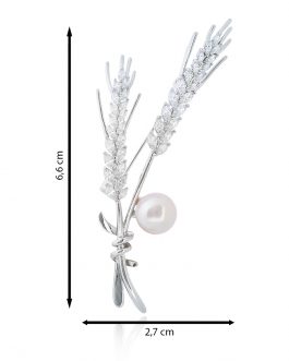 Broche trigo con perla