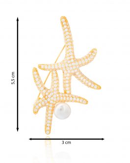 Broche estrella de mar dorado