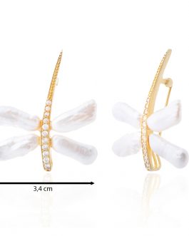 Broche libélula con alas de perla