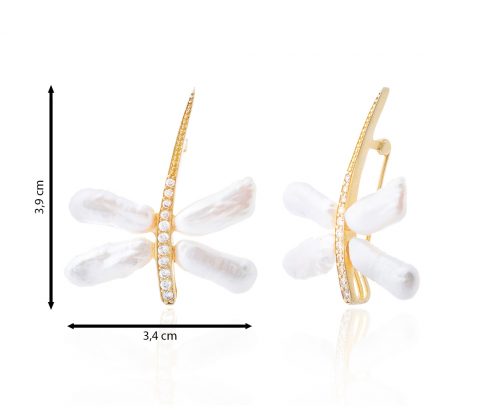 Broche libélula con alas de perla
