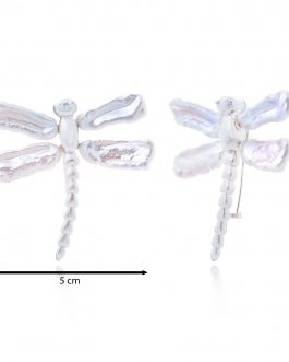 Broche libélula plateada