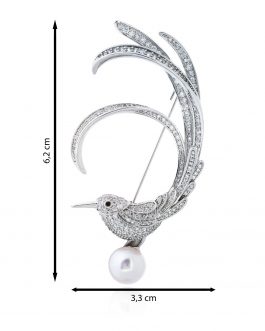 Broche pájaro en plata de ley