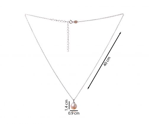 Cadena de plata con perla