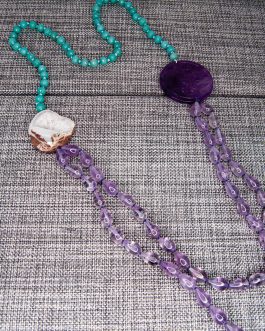 Collar medallón jade violeta