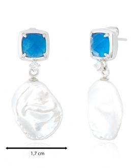 Pend. perla barroca con agata azul