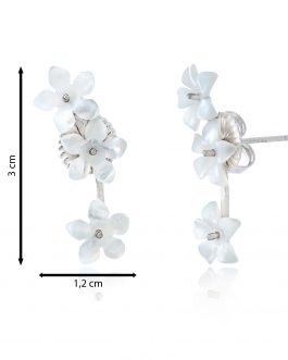 Pendiente Luna flor silver