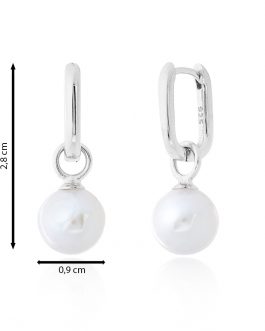Pend. de eslabón con perla cultivada blanca