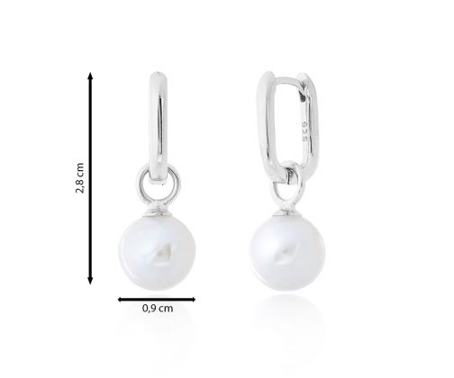 Pend. de eslabón con perla cultivada blanca