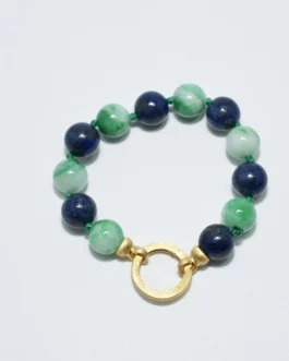 Pulsera con cuentas de lapislazuli y Jade