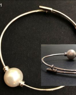 Pulsera con perla cultivada central