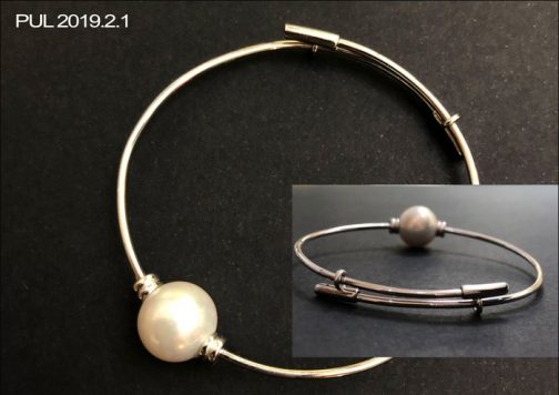 Pulsera con perla cultivada central