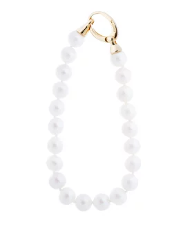 Pulsera de perla cultivada con broche en baño de oro