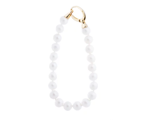 Pulsera de perla cultivada con broche en baño de oro