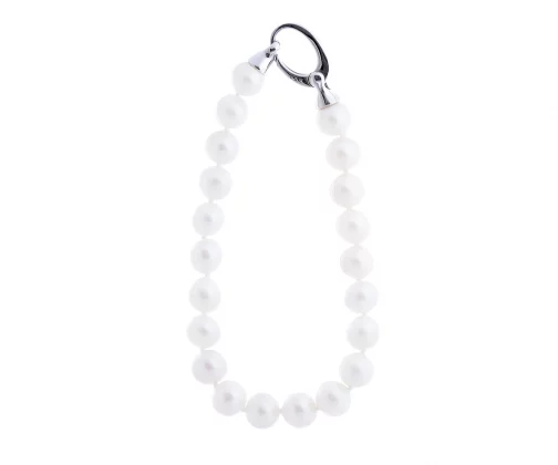 Pulsera perla cultivada con cierre de plata y pelas de 10 a 11 mm