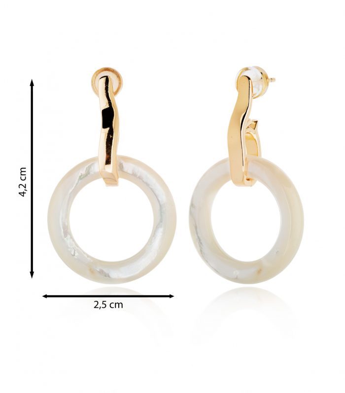 Pendiente aro de nácar