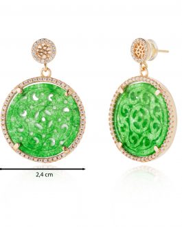 Pendiente medallón de jade